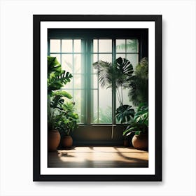 Tropical Plants In A Room Art Print