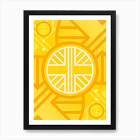 Geometric Abstract Glyph in Happy Yellow and Orange n.0040 Art Print