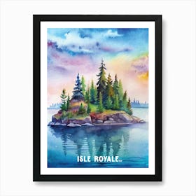 Isle Royale National Park Watercolor Painting Art Print