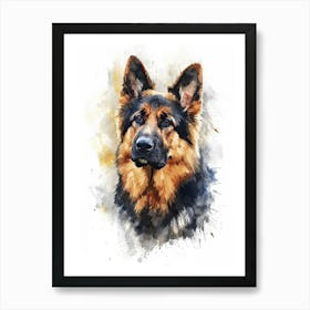 German Shepherd Watercolor Painting 4 Art Print