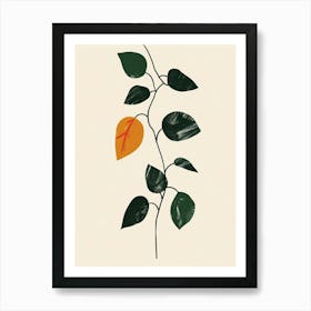 Ivy Plant Minimalist Illustration 8 Art Print