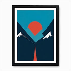Ruka, Finland Modern Illustration Skiing Poster Art Print