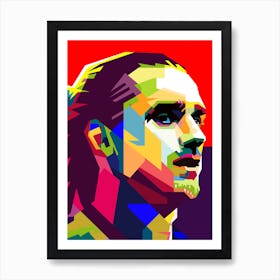 Antoine Griezmann Football Star Pop Art Wpap Art Print