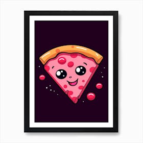 Pizza Kawaii Illustration 2 Art Print