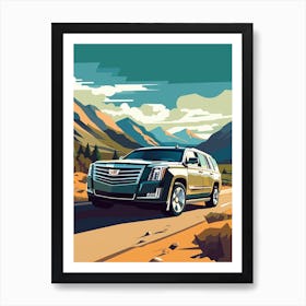A Cadillac Escalade In The The Great Alpine Road Australia 1 Art Print