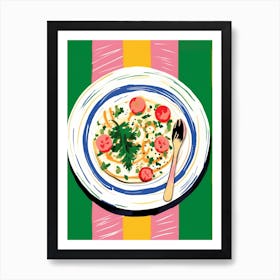 A Plate Of Caponatta, Top View Food Illustration 2 Art Print