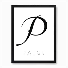 Paige Typography Name Initial Word Art Print