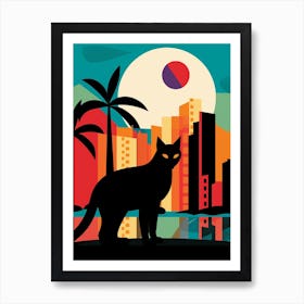 Miami, United States Skyline With A Cat 0 Poster