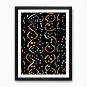 Watercolour Colour Lines Dna 2 Art Print