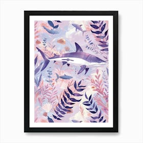 Purple Bamboo Shark Illustration 2 Art Print