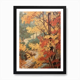 Dwarf Birch 2 Vintage Autumn Tree Print  Art Print