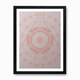 Geometric Abstract Glyph Circle Array in Tomato Red n.0053 Art Print