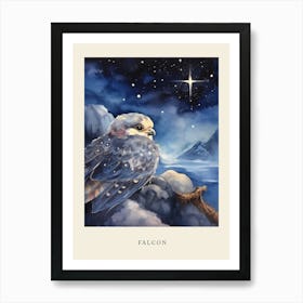 Baby Falcon Sleeping In The Clouds Nursery Poster Art Print