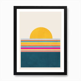 Abstract Colorful Sunset Landscape Art Print