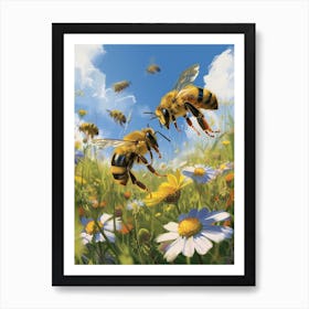 Colletidae Bee Storybook Illustration 17 Art Print