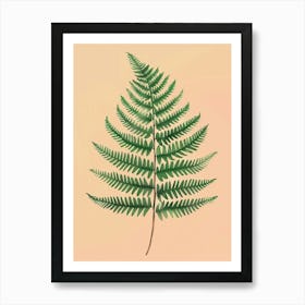 Boston Fern Plant Minimalist Illustration 1 Art Print