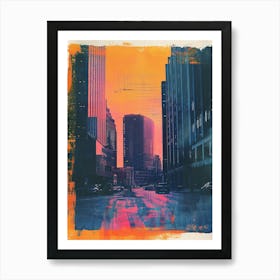 Retro Photo Inspired Cityscape 2 Art Print