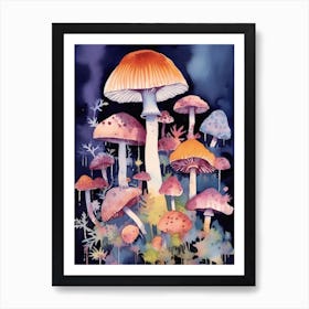 Mushroom Watercolour 12 Art Print