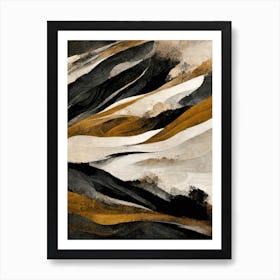 Black And Ochre Mountains No 3 Art Print