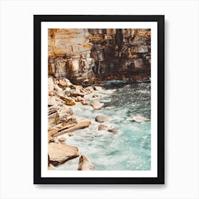 Waves On Cliffs Art Print