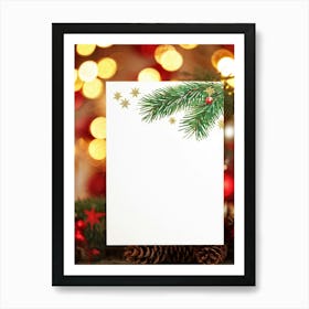 A Sparkling Holiday Card Adorned With Festive Decor From A Traditional December Landscape The Card (4) Art Print