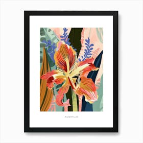 Colourful Flower Illustration Poster Amaryllis 7 Art Print