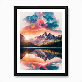 Sunset In The Mountains 32 Art Print