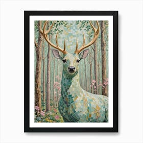 Majestic Mosaic Deer Art Print