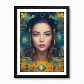 Abstract Painting of cute and Pretty woman Art Print