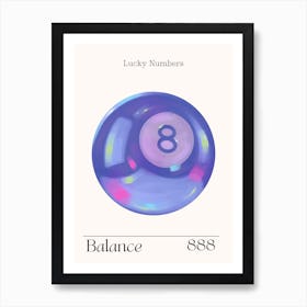 8 Ball Retro Balance Angel Numbers 888 Art Print