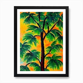 Coconut Fruit Vibrant Matisse Inspired Painting Fruit Art Print