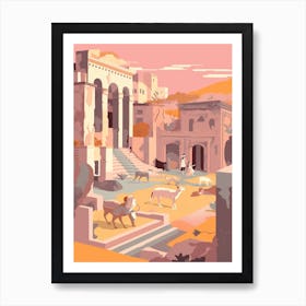 Pompeii, Italy Illustration Art Print