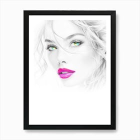 Woman Face Beautiful Illustration Art 05 Art Print