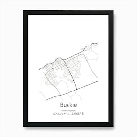 Buckie,United Kingdom Minimalist Map Art Print