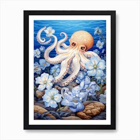 Octopus Exploring Surroundings 2 Art Print