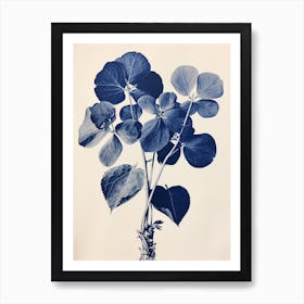 Blue Botanical Hydrangea 3 Art Print