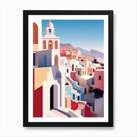 Santorini, Greece, Bold Outlines 1 Art Print