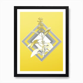 Botanical Sage Plant in Gray and Yellow Gradient n.444 Art Print