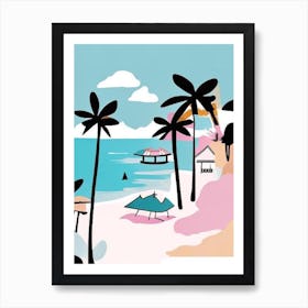 Koh Samet Thailand Muted Pastel Tropical Destination Art Print