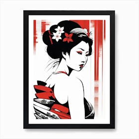 Geisha Woman Art Print