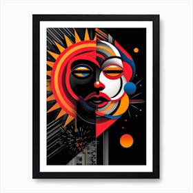 Abstract Illustration Of A Woman And The Cosmos 24 Art Print