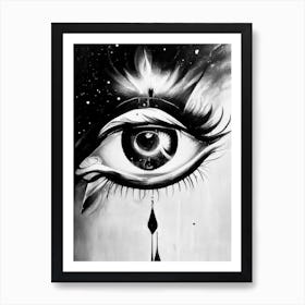 Celestial Eye, Symbol, Third Eye Black & White 1 Poster