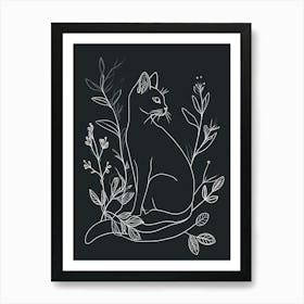 Nebelung Cat Minimalist Illustration 1 Art Print