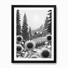 Sunflowers In The Forest Art Print