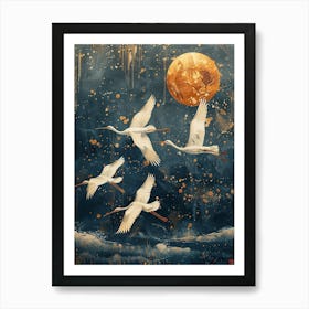 Egrets In Flight Art Print