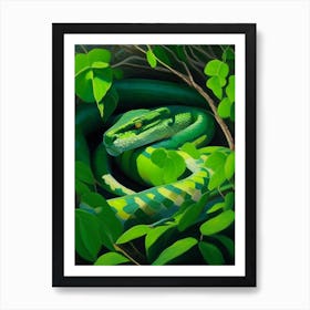 Smooth Green Snake Painting Art Print