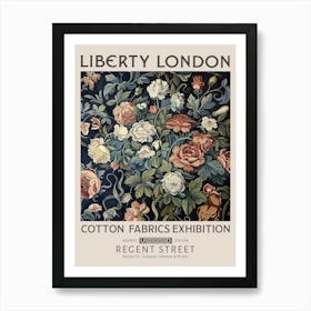 Liberty London Print William Morris Textiles William Morris White Red Roses Art Print