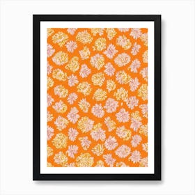 Calendula Floral Print Warm Tones 1 Flower Art Print