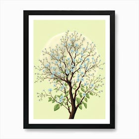 Blue Flower Tree 1 Art Print