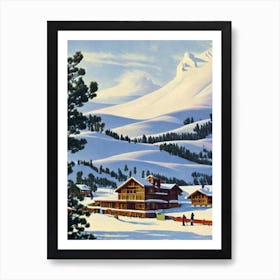 Perisher, Australia Ski Resort Vintage Landscape 1 Skiing Poster Art Print